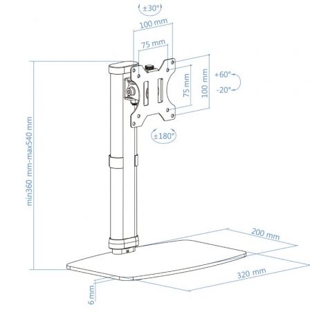 TooQ DB1127TN-W Soporte para Monitor 17-27 Pulgadas Blanco